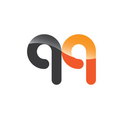 qq initial grey and orange with shine