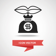 financial money bag icon