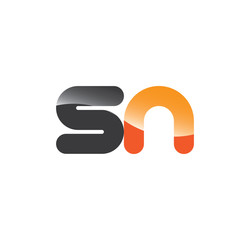 sn initial grey and orange with shine