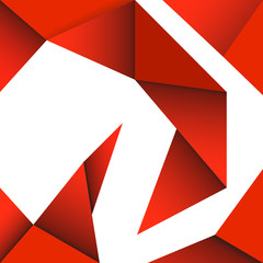 Geometric shapes on white background. Bright triangles in stylish design