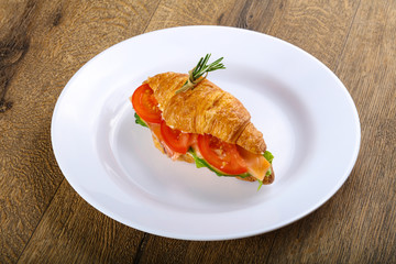 Croissant with salmon