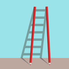 Pencils ladder of success