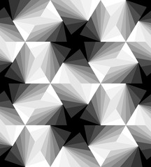 Vector Illustration. Seamless Polygonal Monochrome Pattern. Geometric Abstract Background