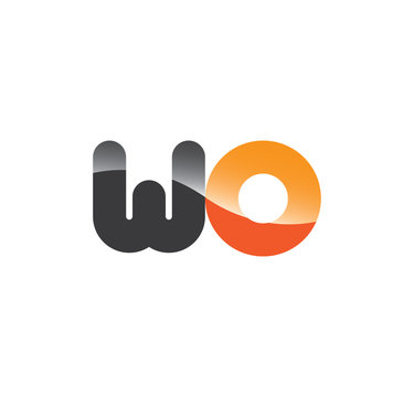 wo initial grey and orange with shine