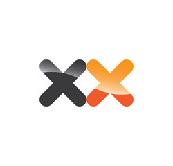 Obraz premium xx initial grey and orange with shine