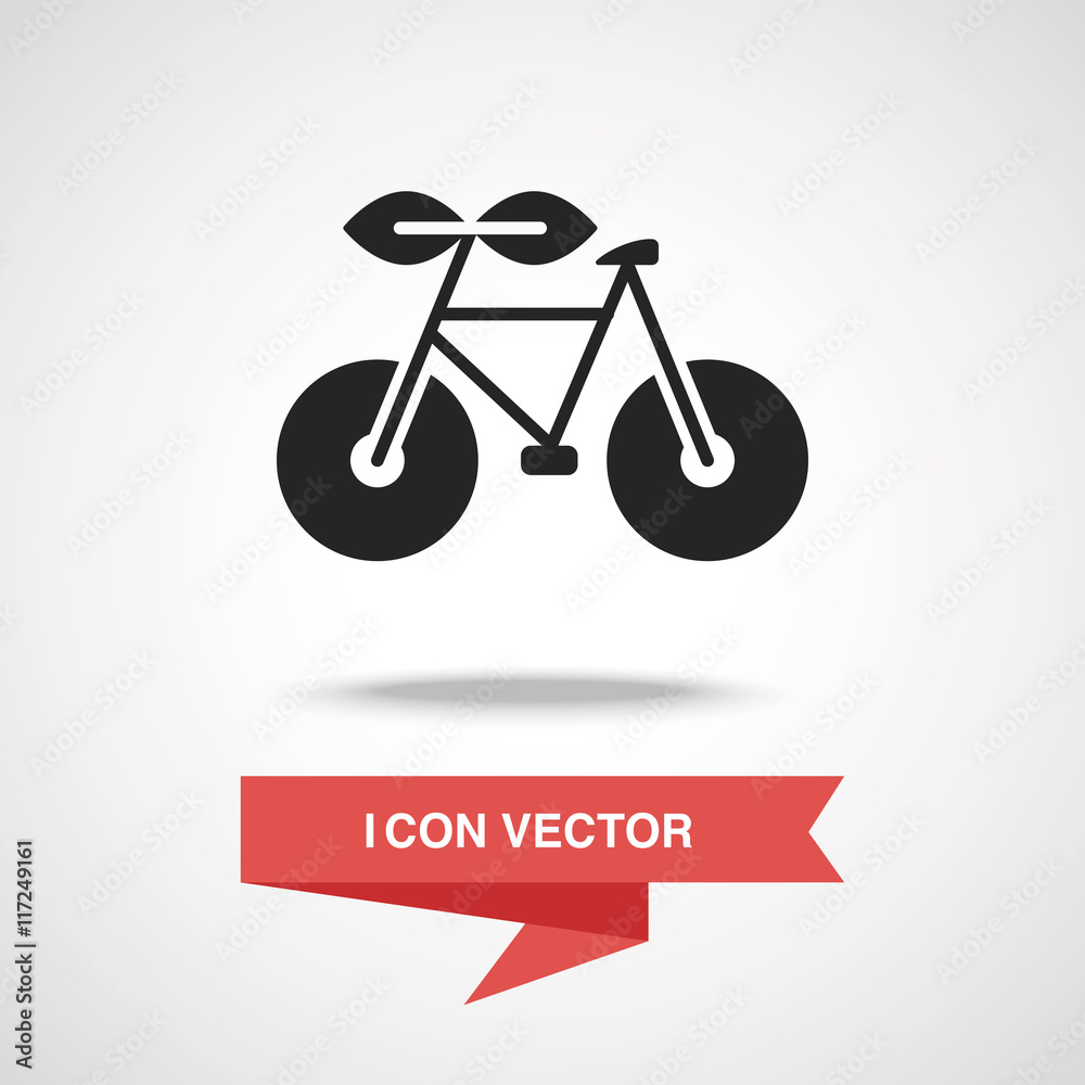 Poster environmental protection concept green bike icon