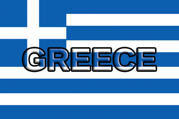 Flag of Greece With Text