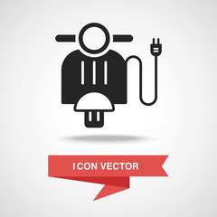 Environmental protection concept green motor bike icon