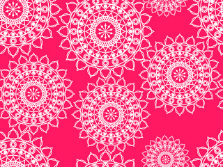 Mandala seamless pattern. Geometric pattern in Buddhist and Hindu style. Vector illustration.