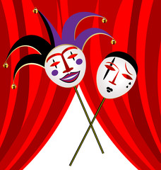 two masks clown