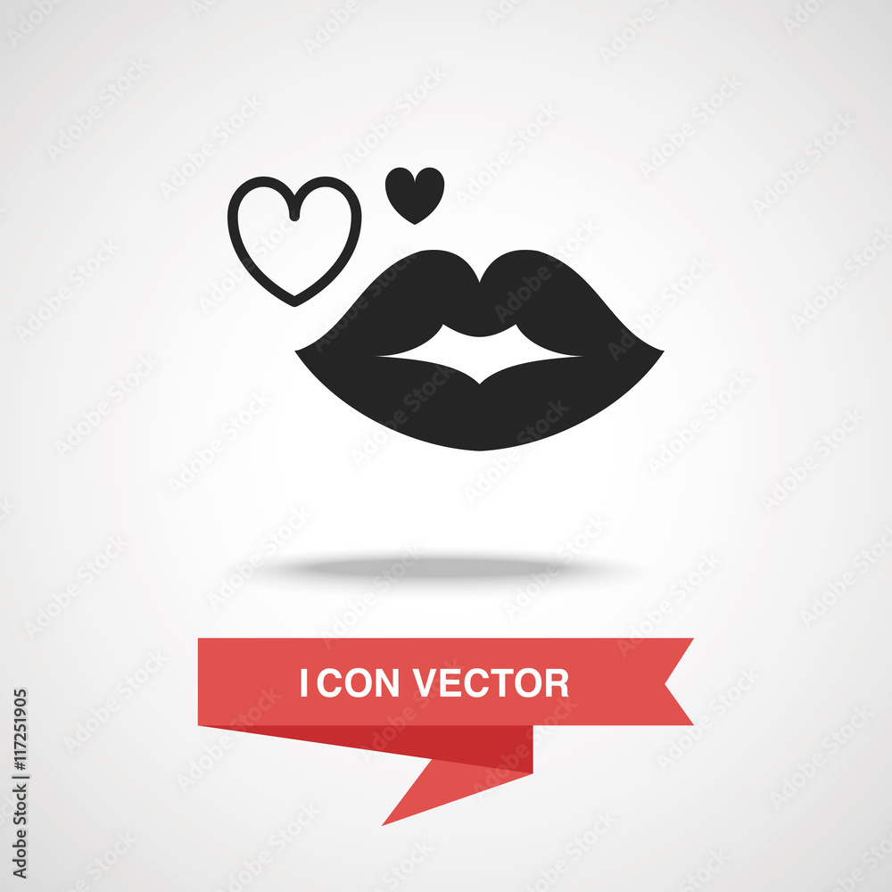 Wall mural lips icon