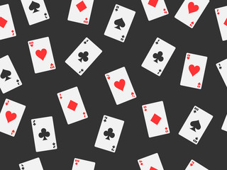 Seamless pattern with playing cards. Vector illustration.