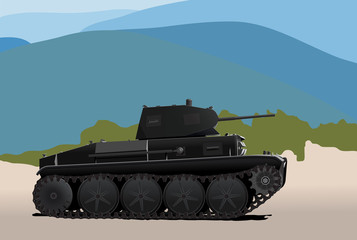 German world war II tank Panzerkampfwagen II was fighting in mountain terrain