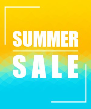 SUMMER SALE poster on polygonal background