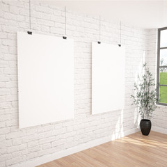 2 Posters In Contemporary Exhibition Space MockUP