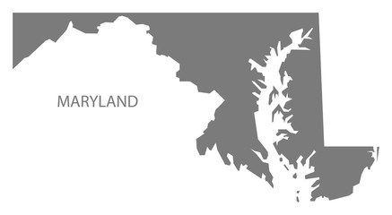 Maryland USA Map grey