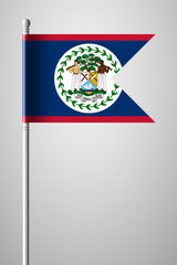 Flag of Belize. National Flag on Flagpole