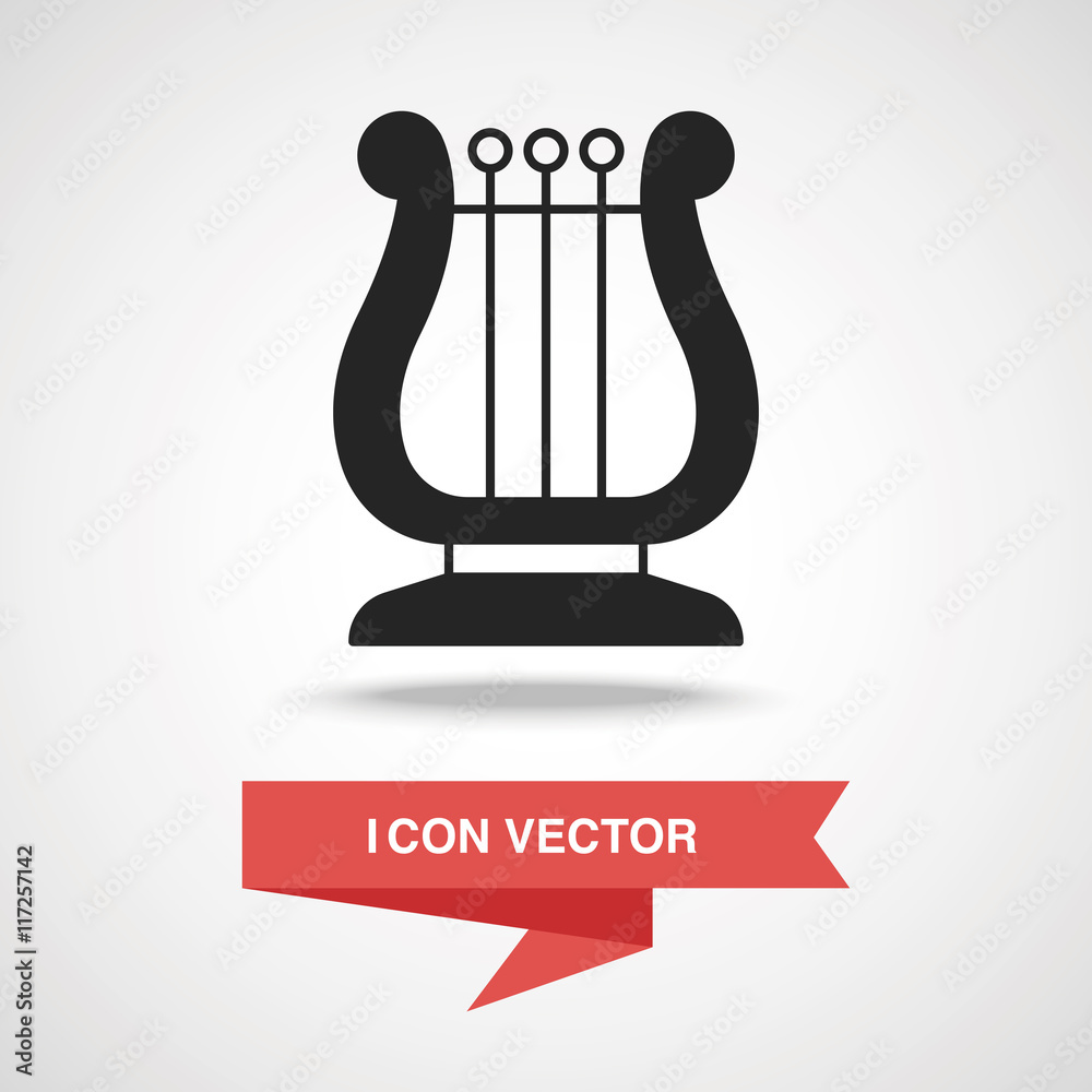 Sticker musical instrument Harp icon