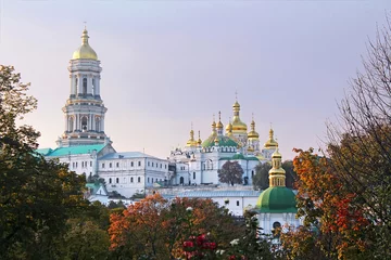 Fototapeten View of Kiev Pechersk Lavra Orthodox Monastery in Kyiv, Ukraine © Gelia