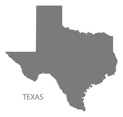 Texas USA Map grey