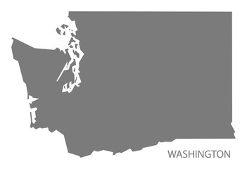 Washington USA Map grey