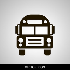 School Bus icon vector, solid illustration, pictogram isolated on grey