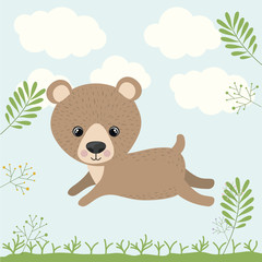 Obraz na płótnie Canvas bear cute wildlife icon vector isolated graphic