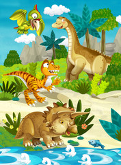 Cartoon happy dinosaur - illustration for the children