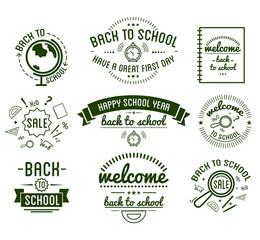 Back to School typography Designs Label Set.