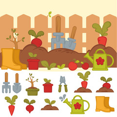 Tools for working in garden.