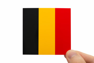 Fototapeta premium ベルギーの国旗イメージ 白背景