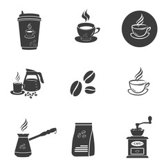 Coffee set icons