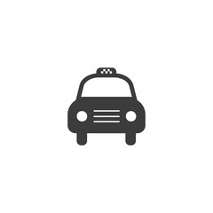 Taxi car icon. Taxi car Vector isolated on white background. Flat vector illustration in black. EPS 10