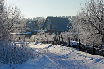frosty morning in the village