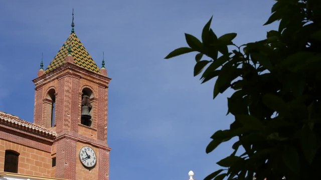 Typical spanish bell tower in church
