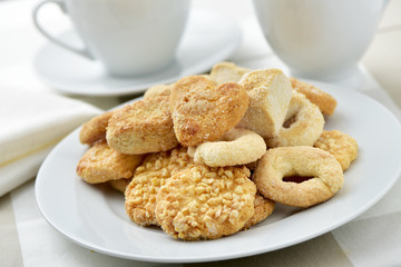 coffe or tea and shortbread biscuits