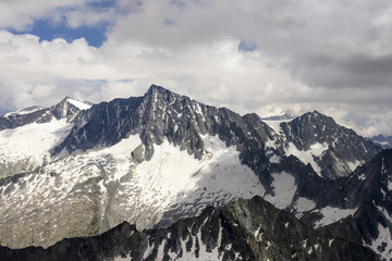 aerial of Adamello range from west, Italy
