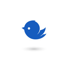 Flying bird icon. Isolated on white background. Vector illustration, eps 10.