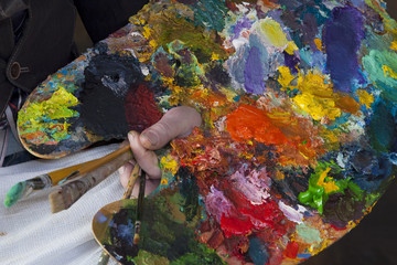 artist palette in hand