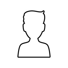 Avatar male concept represented by man head silhouette icon. Isolated and flat illustration