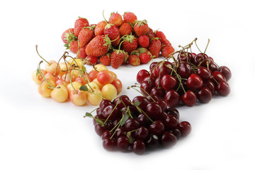 red and yellow chery isolated