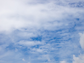 Clear blue sky with white cloud background