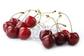 cherry with ice isolated