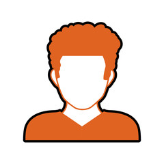 Avatar male concept represented by man head and torso silhouette icon. Isolated and flat illustration