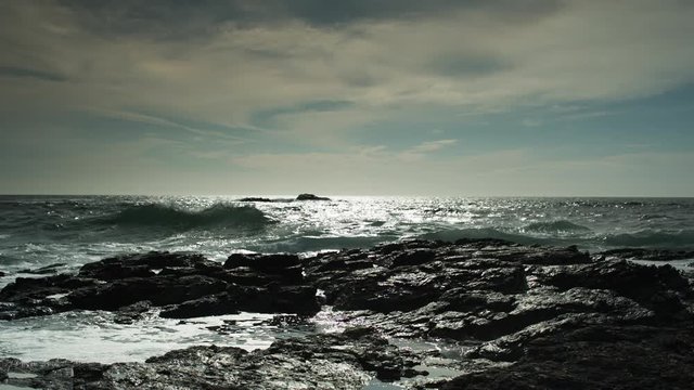 the sea and wild peeble beach