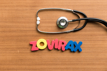 zovirax colorful word with stethoscope