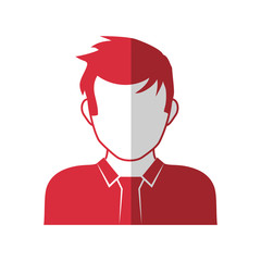 Avatar male concept represented by man head and torso silhouette icon. Isolated and flat illustration