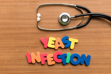 yeast infection colorful word with stethoscope