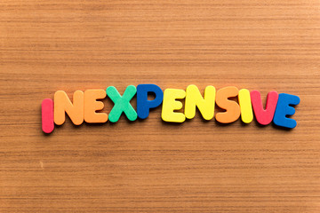 inexpensive colorful word
