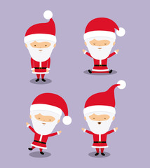 santa claus cute group character icon vector isolated graphic